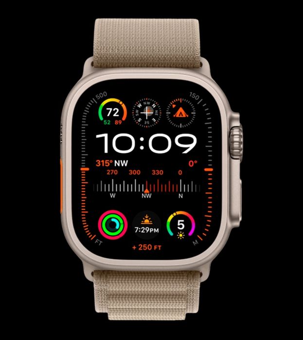 Часы Apple Watch Ultra 2
GPS + Cellular Titanium Case with Orange/Beig