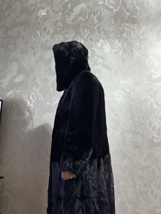Норковая шуба с капюшоном