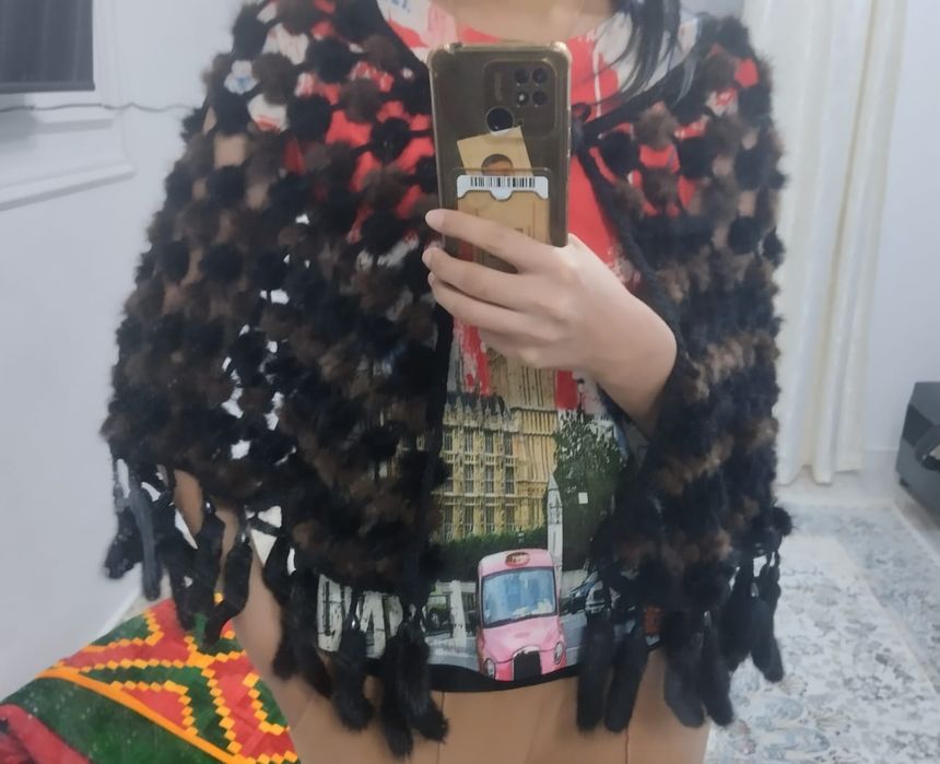 Накидки норковые шали косынки