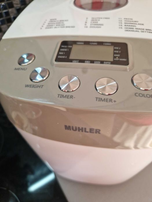 vand Mașină de făcut pâine Muhler MBM-1509, alb-gri, cu două palete