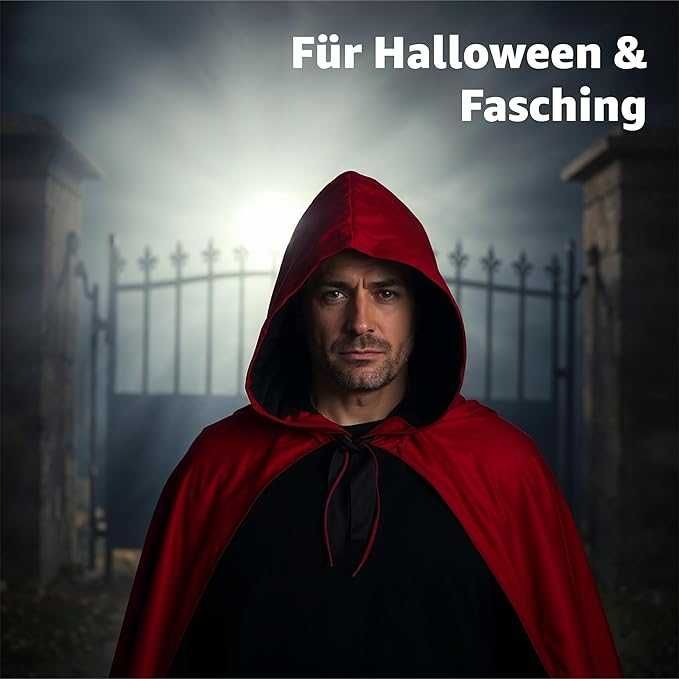 Pelerina/costum Halloween PREMIUM, RED-BLACK, REDUS de la 150RON