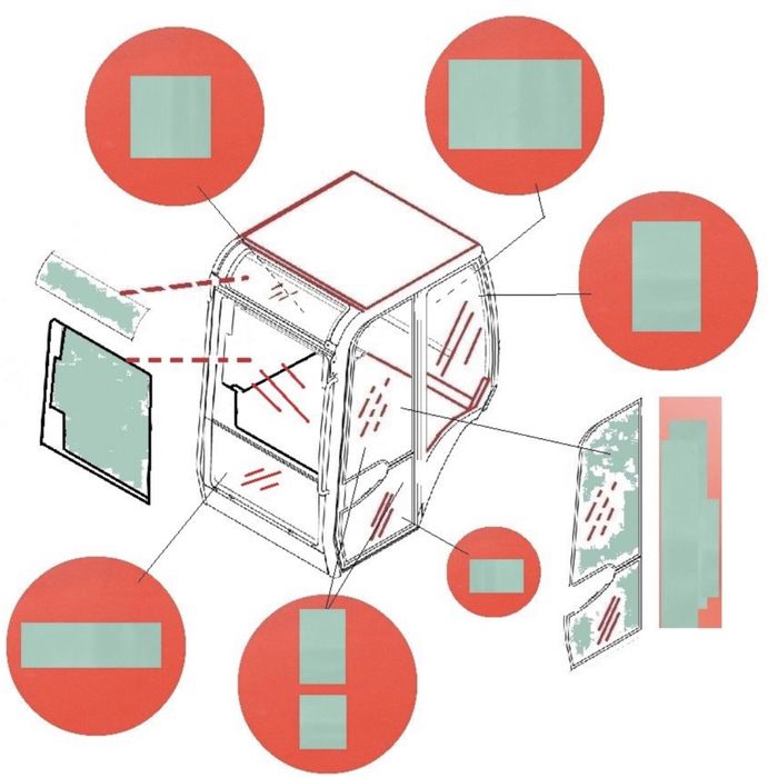 Geamuri miniexcavatoare Kubota Bobcat Takeuchi Hitachi JCB