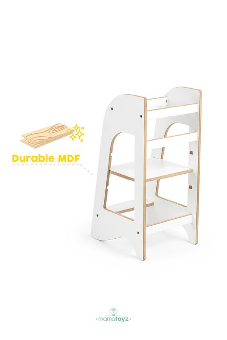 Учебна кула Монтесори бял МДФ