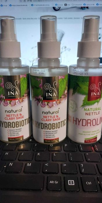 2 buc Hydrobiotic - Urzică Sălbatică& Salvie,1 Hydrolina îngrijire păr