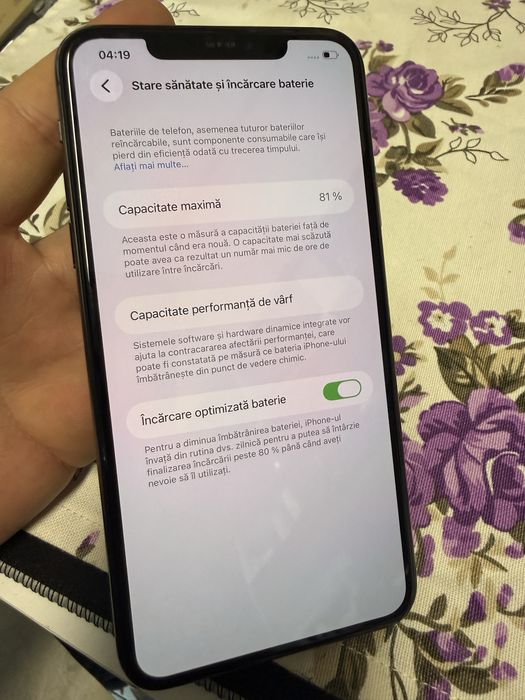 iPhone 11 Pro Max 64GB, perfect funcțional, baterie 81%