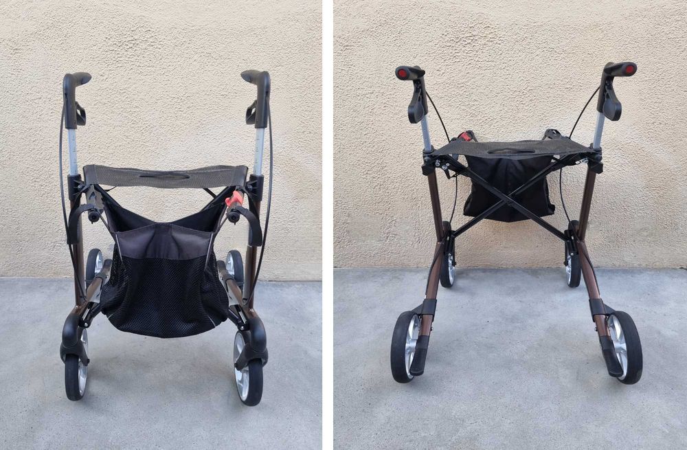 Rolator reglabil, cadru de mers cu 4 roti, pliabil