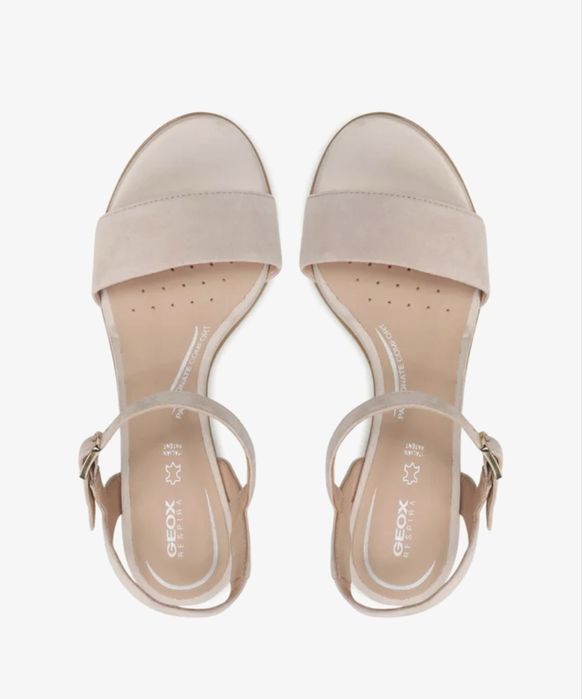 Дамски сандали Geox, велур, бежови, 36 номер