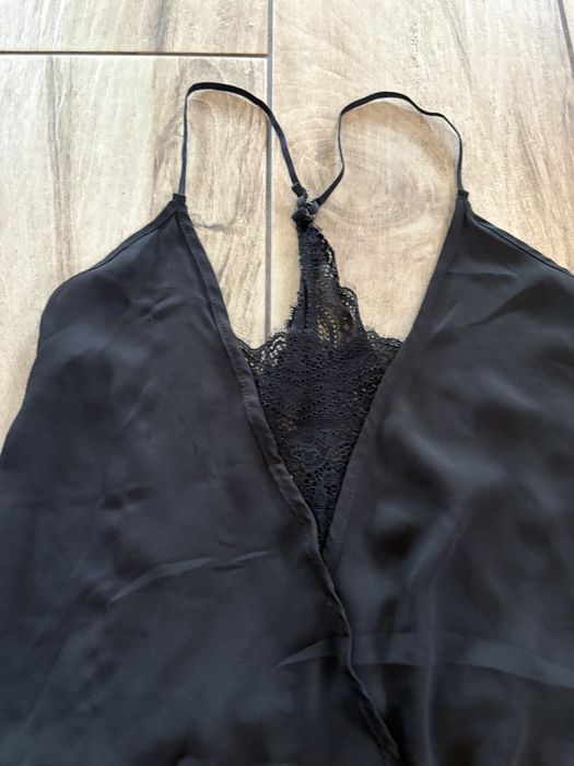 Salopeta scurta negru ci dantela Janina ,S/M
