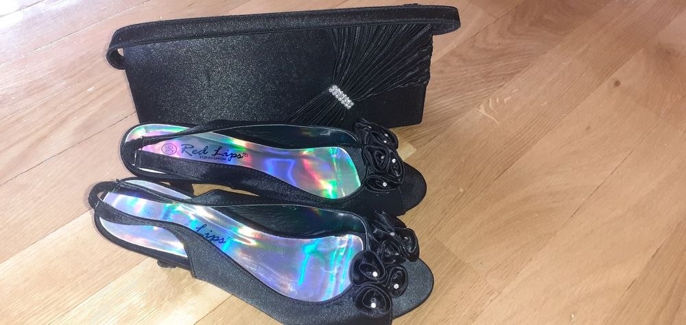 Set elegant pantofi toc mic+poseta