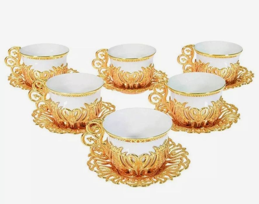 Луксозен комплект сервиз за кафе гръцко турско арабско кафе