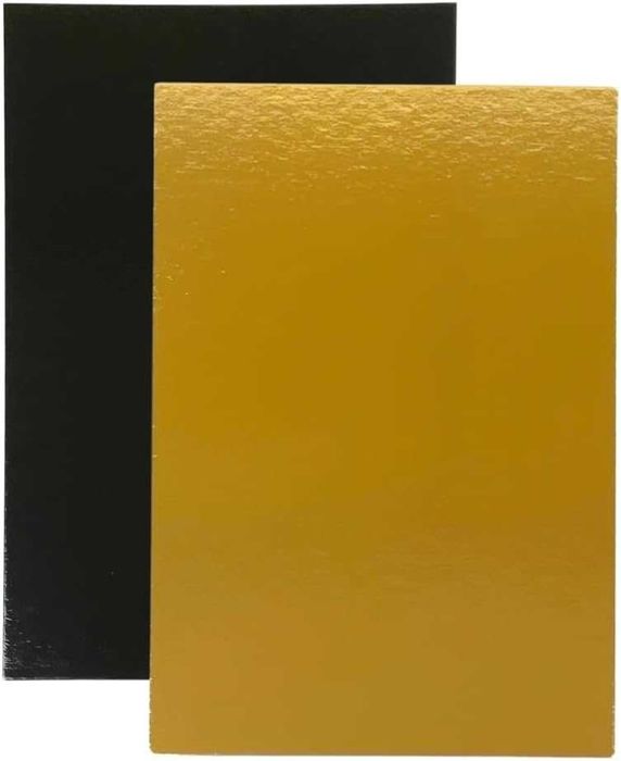 5 Броя Квадратна Подложка от мукава, Двулицева, Златист/Черен 3 мм