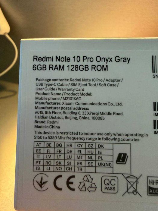Xiaomi Redmi Note 10 PRO / Onyx Gray / 6GB RAM / 128GB ROM