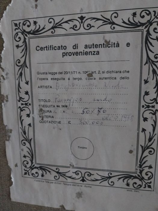 "Peisaj din Sardinia" - Pictură ulei pe pânză (1978, Italia)