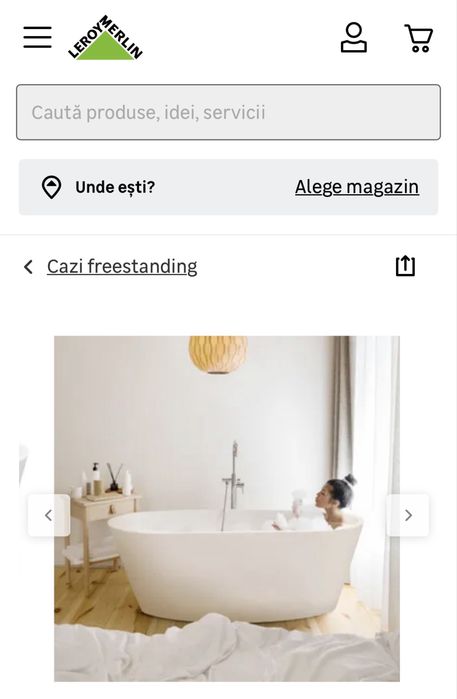 Cada freestanding 170 x 75 cm, alb