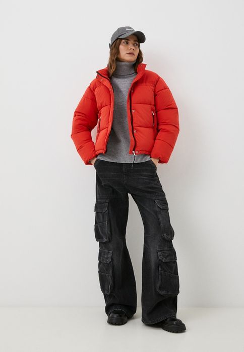 Оригинално дамско яке Replay XS S ново зимно червено пухено