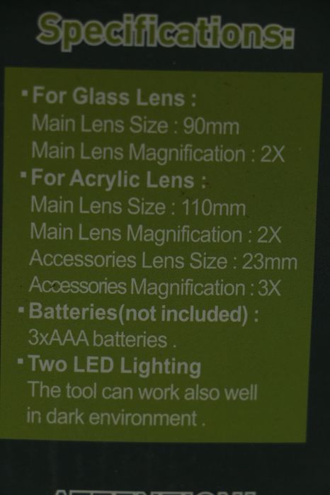 LED стъклена лупа 2 х със стойка за запояване, Германия