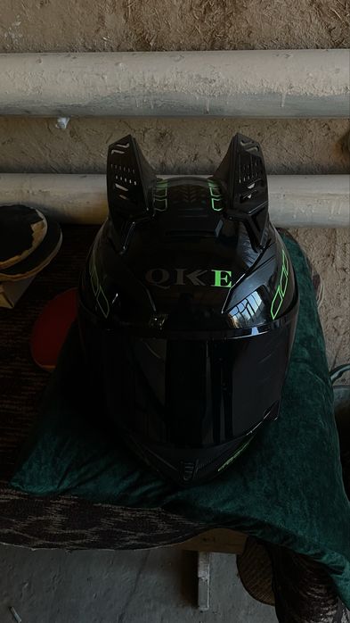 Мотошлем Qike green original