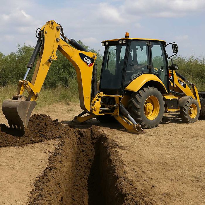 Копка траншей, септиков | Экскаватор CAT 428F2 | Тараз