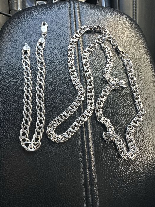 Продается браслет и цепочка серебро 925