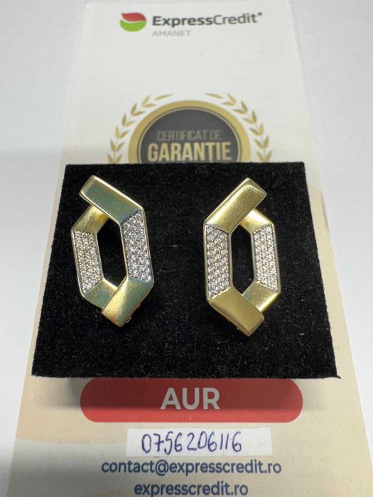 Cercei din aur 14k (67984.1/10 Pacurari 1) Garantie 2 ani!