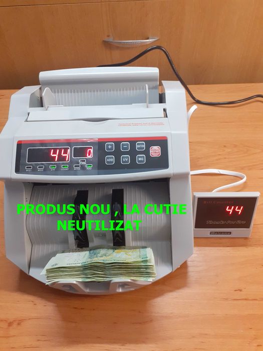 Mașină /aparat numărat bancnote/bani si detectie falsuri, display LCD