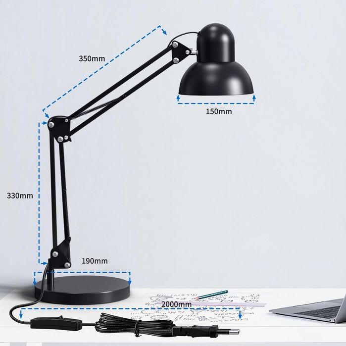 65 см въртяща се настолна лампа, LED настолна лампа за офис