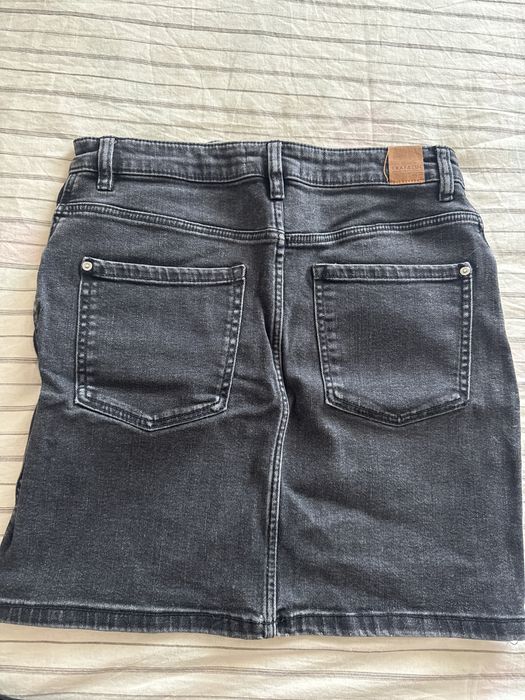Zara Дънкова пола + кожена пола-панталонки, XS размер