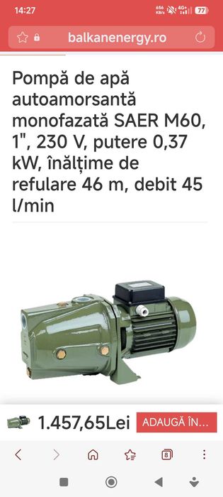 Hidrofor Imera AO24 și pompa Sare M60