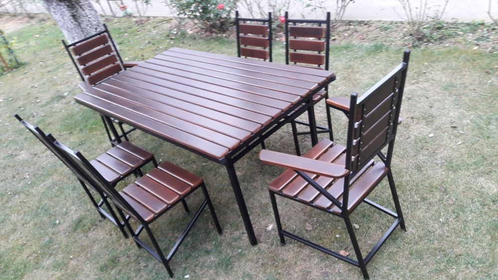 Set masa cu 4 scaune si 2 fotolii