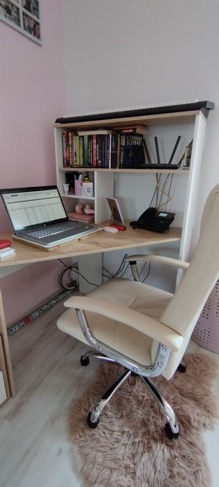 Ъглово бюро ПДЧ дъб Сонома/бял