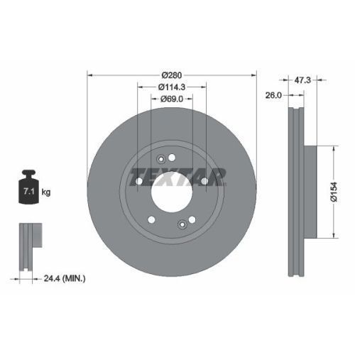 Textar Disc frana PRO+