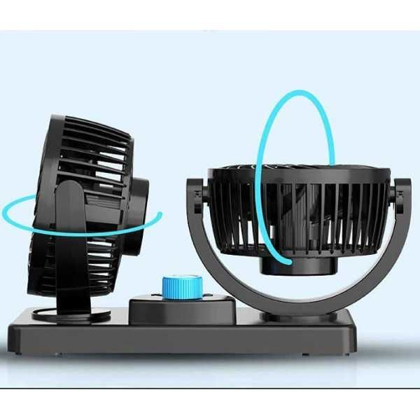 Вентилатор за кола или камион, 12или 24V волта, двоен, с две перки