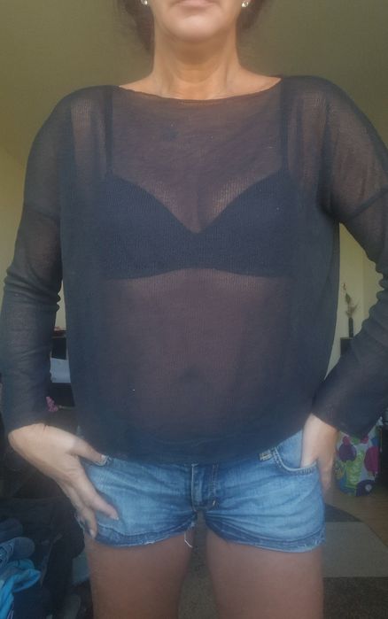 Top transparent, scurt in talie,  Zara, marimea S pe eticheta