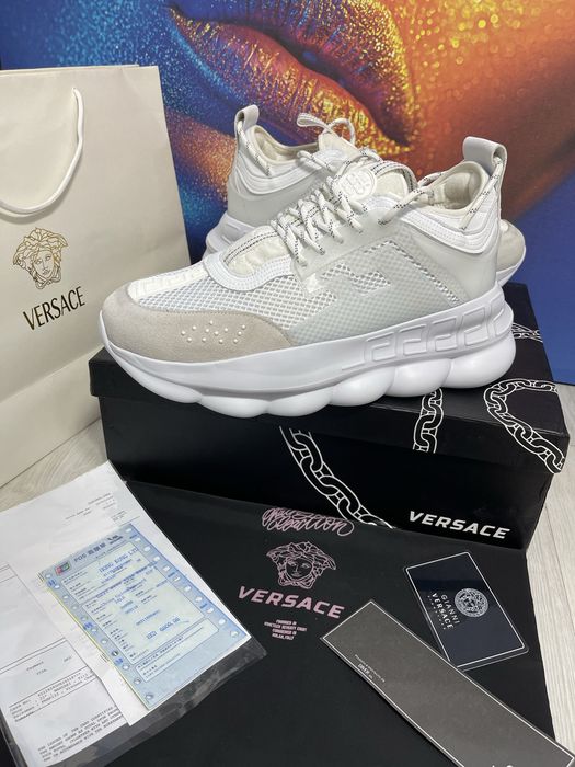 Adidasi Versace Chain Reaction piele naturala Full Box colectie noua