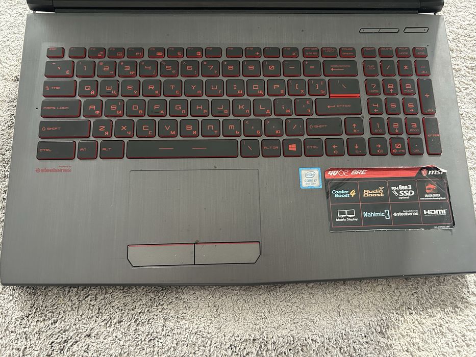 Геймърски лаптоп MSI GV62 8RE / i7-8750H / 32GB RAM / GTX 1060 / SSD + HDD