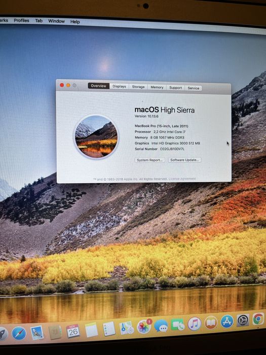 Macbook pro 15 2011 i7 500 gb