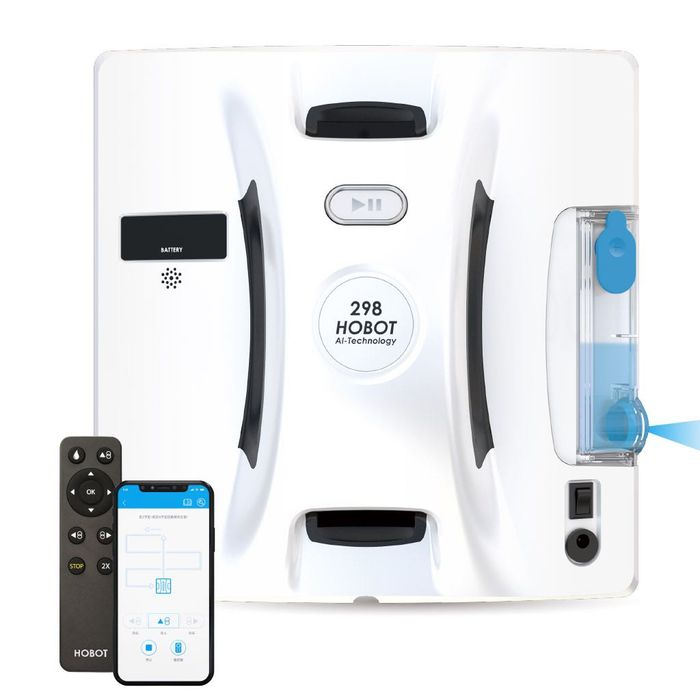 Hobot-298 робот за почистване на прозорци с вграден контейнер - бял