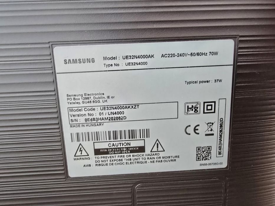 Vând televizor Samsung UE32N4000AK, diagonală 32" (80 cm)