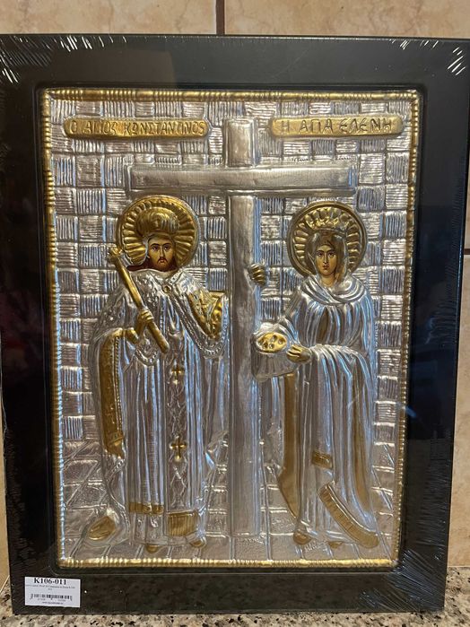 icoana arginatata icoana veche sfinti constatin si elena icoana  30x40