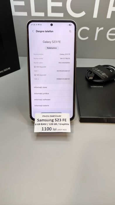 Samsung S23 FE 5G Graphite/8GB RAM/128GB ID937-AG2