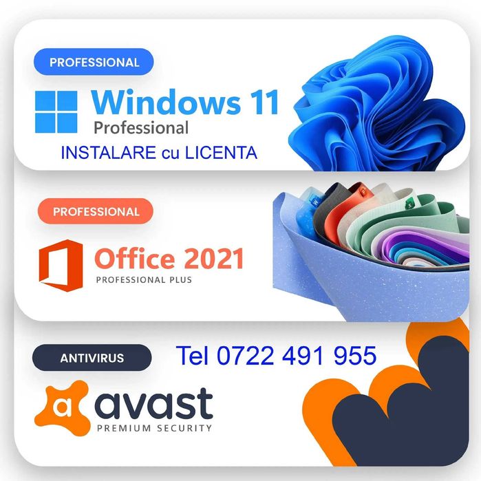 Instalare WINDOWS 11*10 Licente Drivere TV 4K Jocuri Imprimanta OFFICE 24 la domiciliul clientului