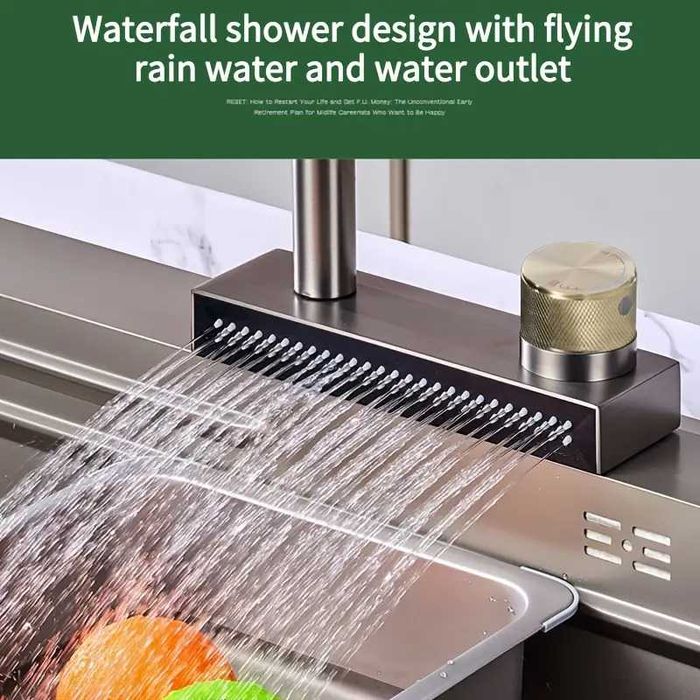 Мултифункционален смесител за кухня с функция водопад изтеглящ се