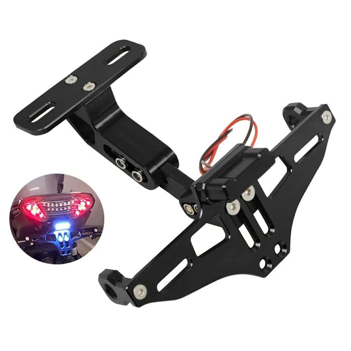 Suport numar moto inmatriculare motocicleta rabatabil universal LED
