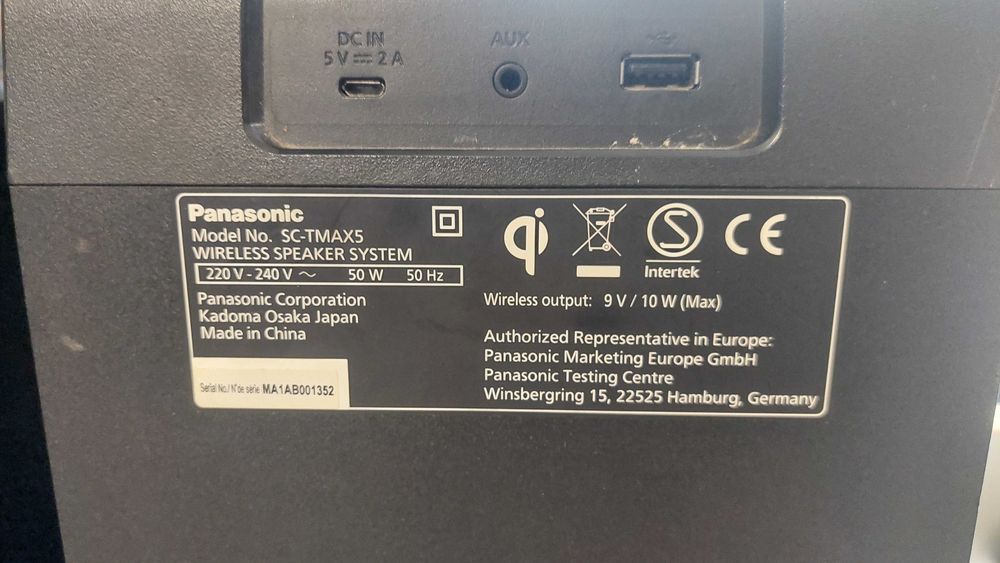 Bluetooth Panasonic SC-TMAX5