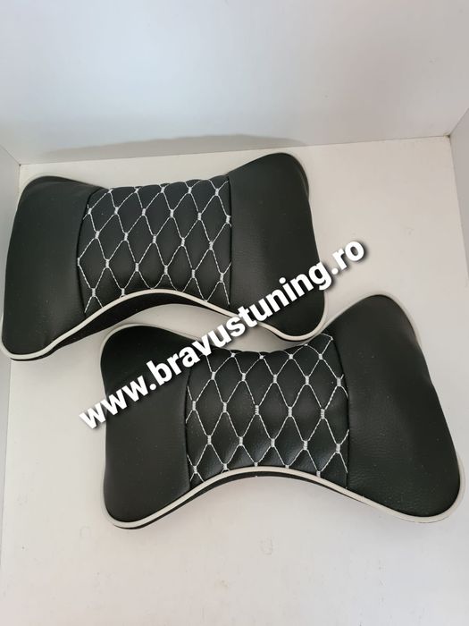 Husa set 2 buc perne tetiere auto PIELE ECOLOGICA confort