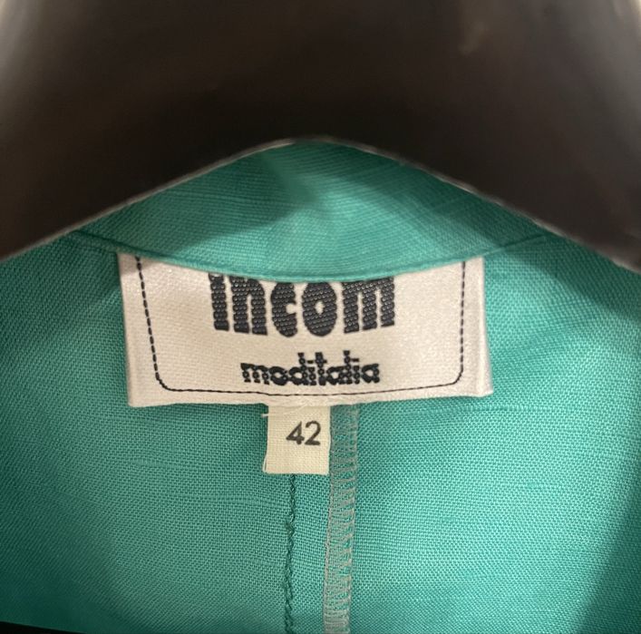 Bluză Incom ModItalia din in 100%, fără mâneci, cu buzunare și clape, mărime M
