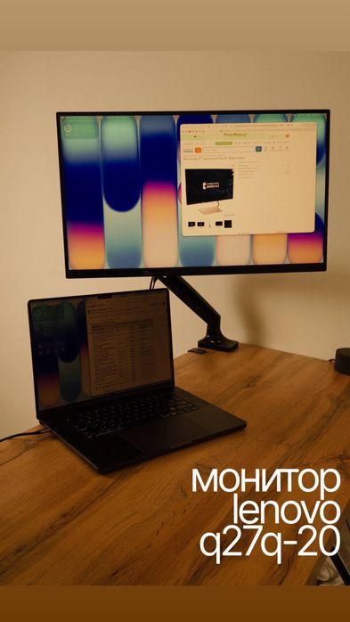монитор lenovo q20q + кранштейн