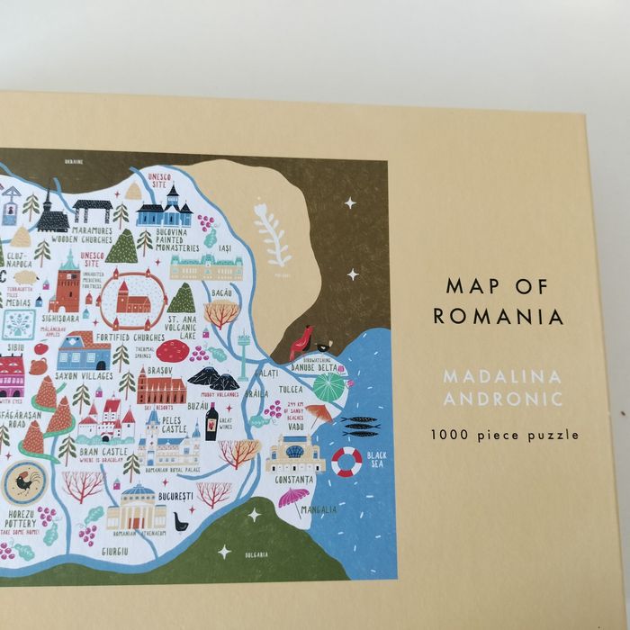 Vând puzzle 1000 de piese cu harta Romaniei