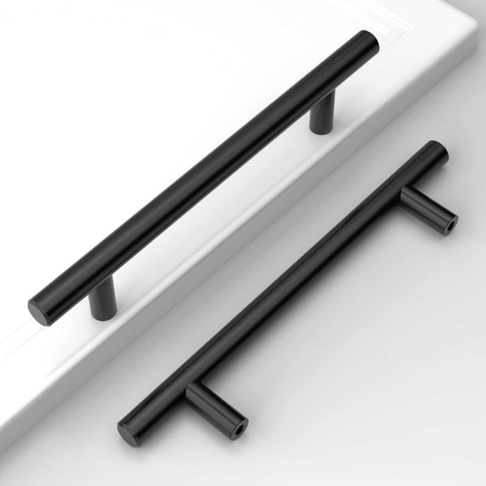 Set 10 mânere mobilă Amerdeco UK0024, inox negru, pas 128 mm