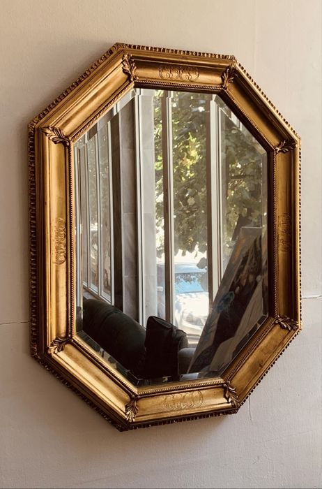 Винтидж златно огледало • Барок / Нео-барок • Фасетирано стъкло